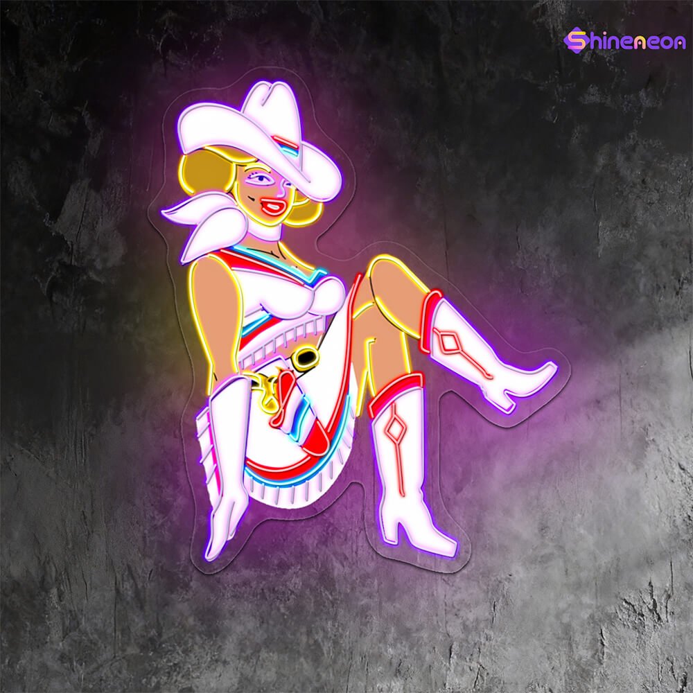 Cowboy and Cowgirl Led Neon Signs | Western Retro LED Wall Art for Bar & Lounge