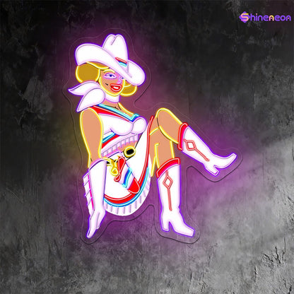 Cowboy and Cowgirl Led Neon Signs | Western Retro LED Wall Art for Bar & Lounge