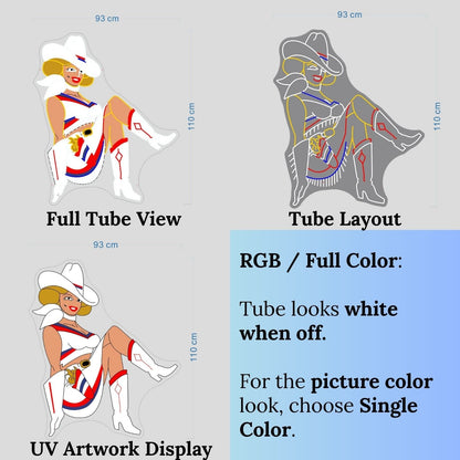 Vegas Vickie Cowgirl Led Sign Business Neon Sign