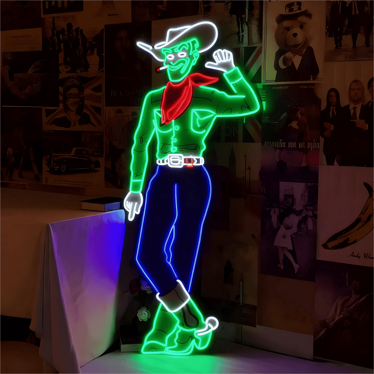Cowboy and Cowgirl Led Neon Signs | Western Retro LED Wall Art for Bar & Lounge