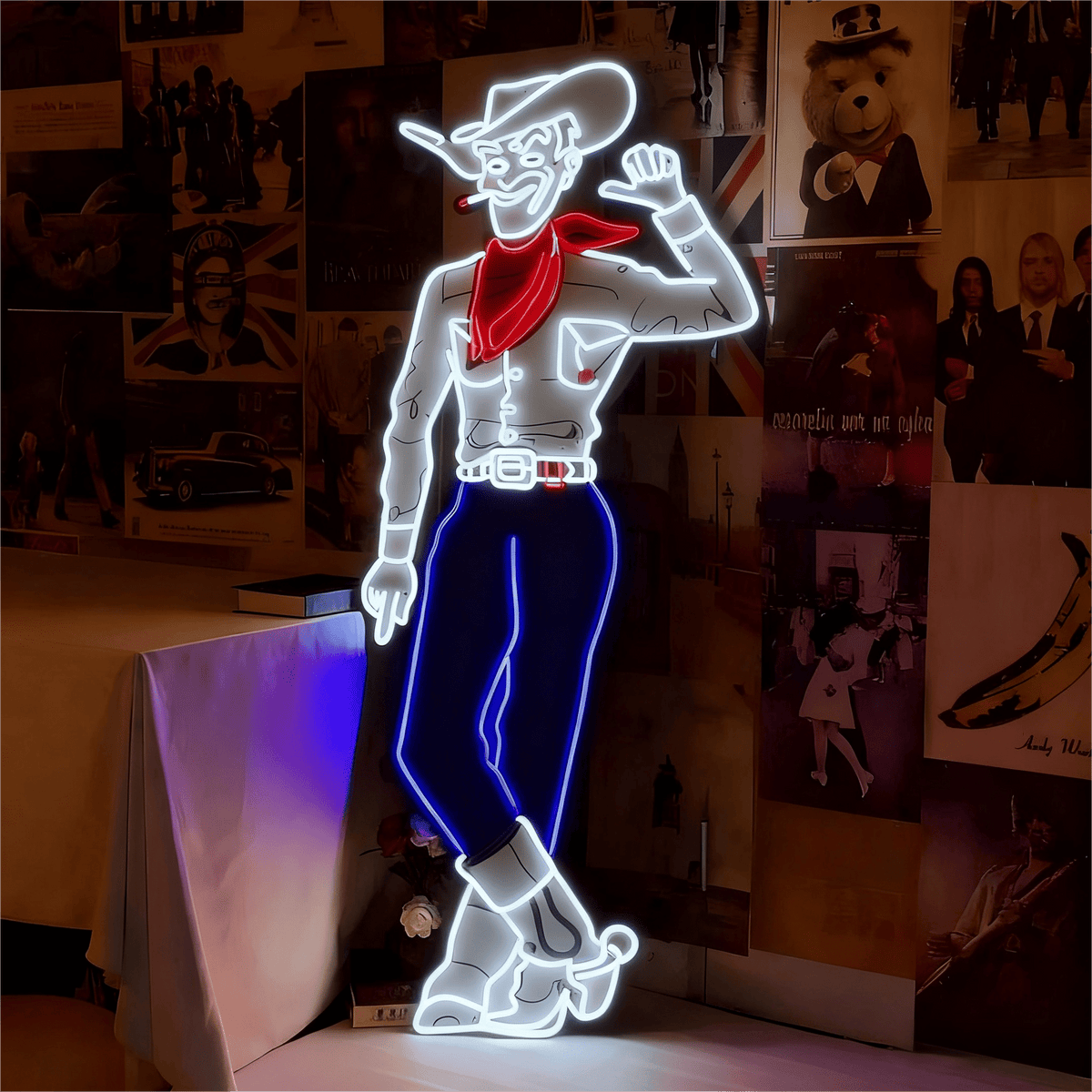 Cowboy and Cowgirl Led Neon Signs | Western Retro LED Wall Art for Bar & Lounge
