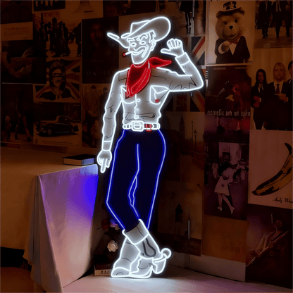 Cowboy and Cowgirl Led Neon Signs | Western Retro LED Wall Art for Bar & Lounge