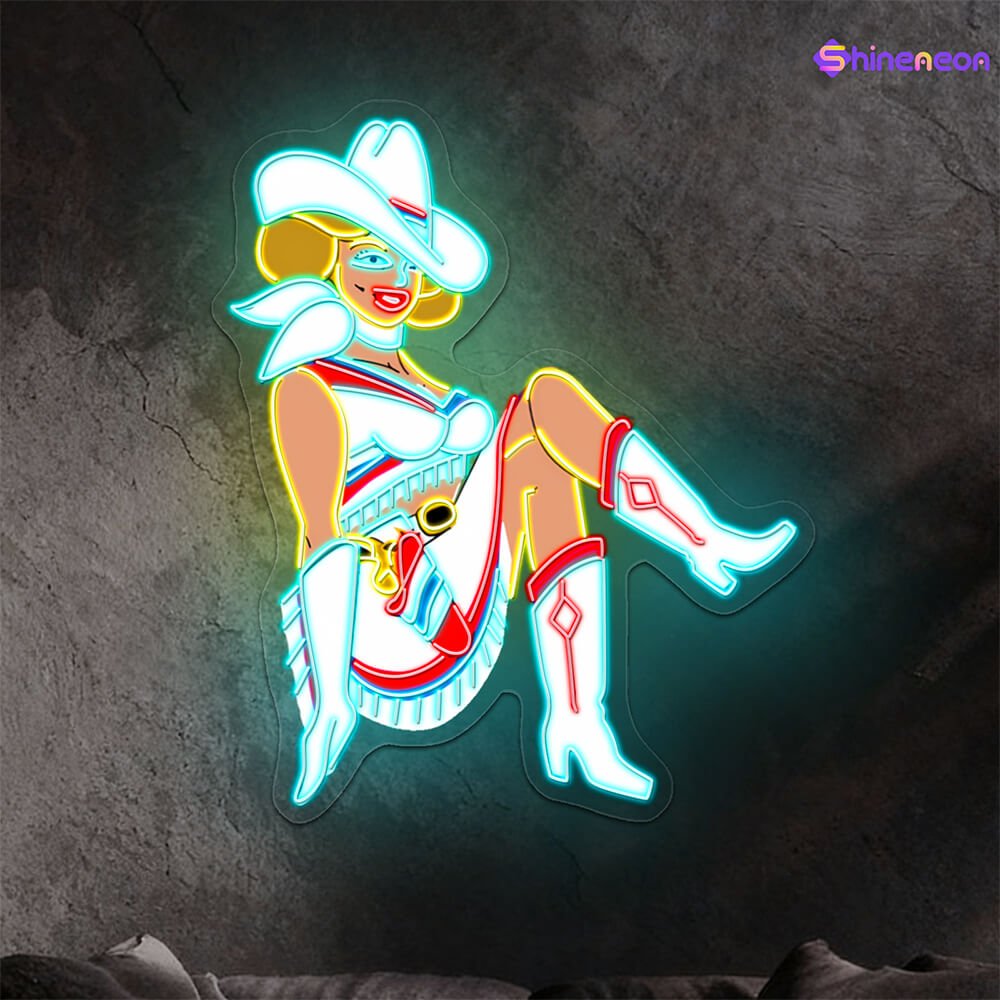 Cowboy and Cowgirl Led Neon Signs | Western Retro LED Wall Art for Bar & Lounge