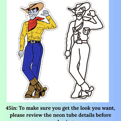 Cowboy and Cowgirl Led Neon Signs | Western Retro LED Wall Art for Bar & Lounge