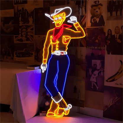 Cowboy and Cowgirl Led Neon Signs | Western Retro LED Wall Art for Bar & Lounge