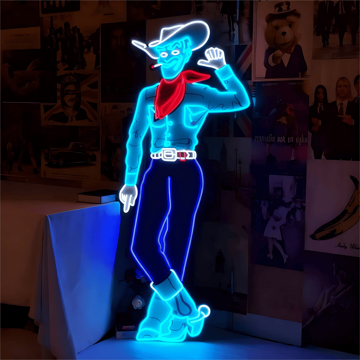 Cowboy and Cowgirl Led Neon Signs | Western Retro LED Wall Art for Bar & Lounge