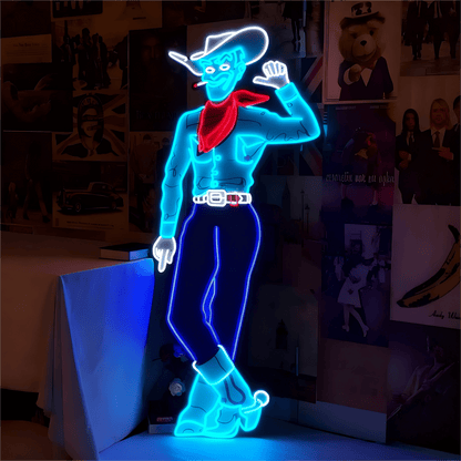 Cowboy and Cowgirl Led Neon Signs | Western Retro LED Wall Art for Bar & Lounge