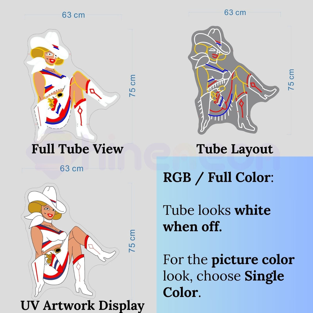 Vegas Vickie Cowgirl Led Sign Business Neon Sign