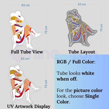 Vegas Vickie Cowgirl Led Sign Business Neon Sign