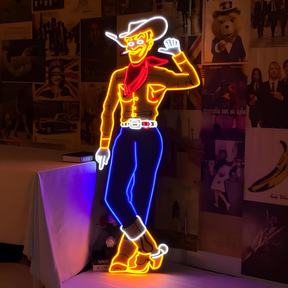 Cowboy and Cowgirl Led Neon Signs | Western Retro LED Wall Art for Bar & Lounge