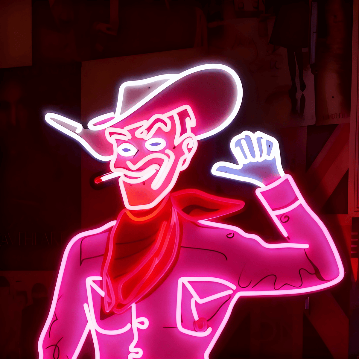 Cowboy and Cowgirl Led Neon Signs | Western Retro LED Wall Art for Bar & Lounge