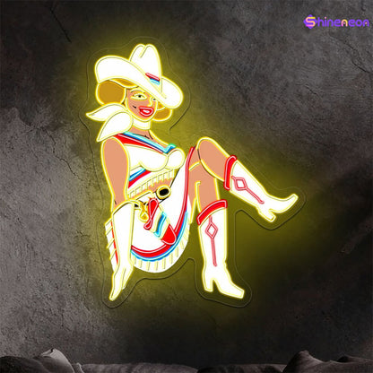 Cowboy and Cowgirl Led Neon Signs | Western Retro LED Wall Art for Bar & Lounge