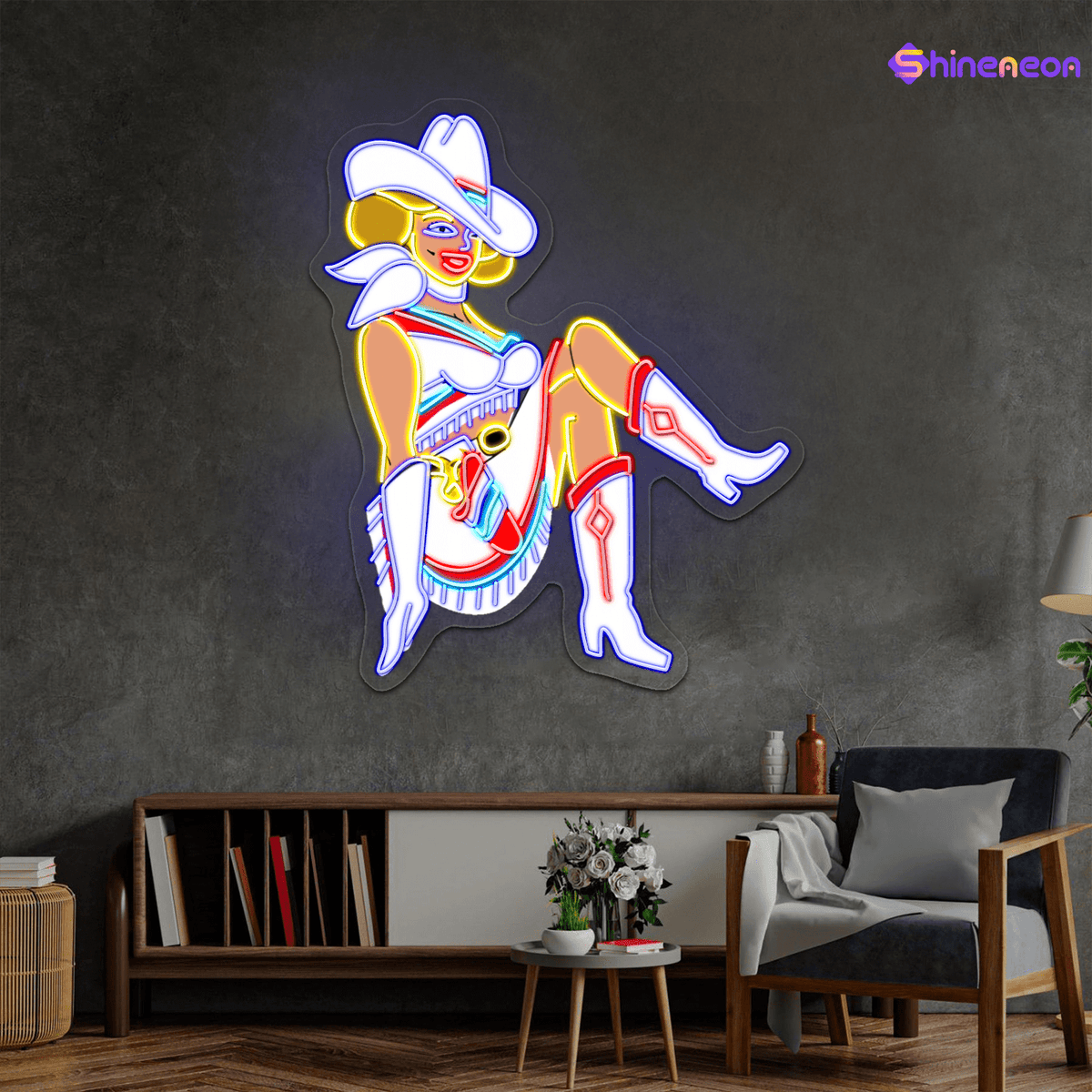 Cowboy and Cowgirl Led Neon Signs | Western Retro LED Wall Art for Bar & Lounge
