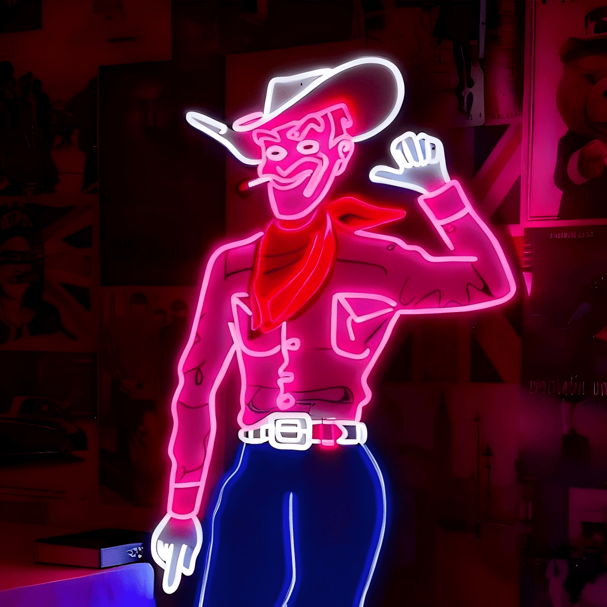 Cowboy and Cowgirl Led Neon Signs | Western Retro LED Wall Art for Bar & Lounge