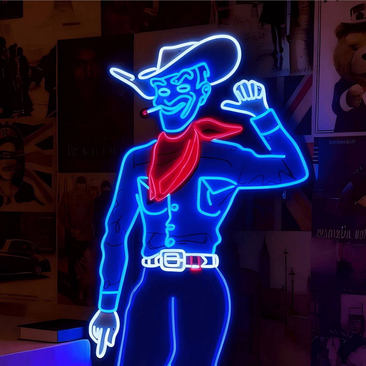 Cowboy and Cowgirl Led Neon Signs | Western Retro LED Wall Art for Bar & Lounge
