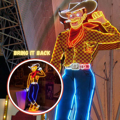 Cowboy and Cowgirl Led Neon Signs | Western Retro LED Wall Art for Bar & Lounge