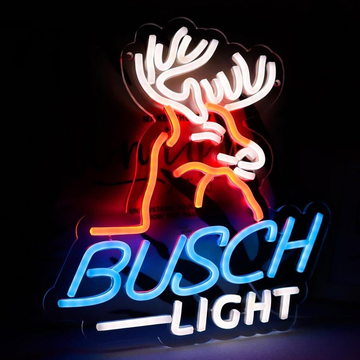 Orange Moose Busch Light Bar Led Neon Sign Rustic Bar