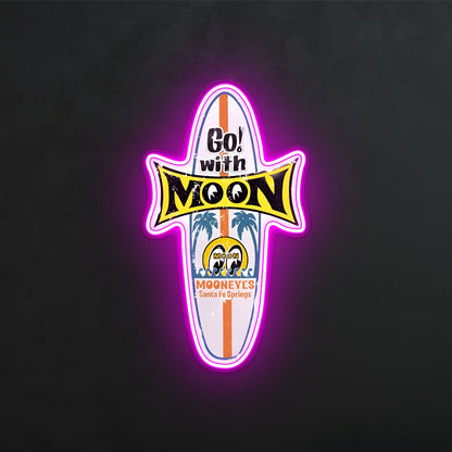 ShineNeon™ Mooneyes Surfboard LED Neon Sign - Retro Surf Wall Art Decor (USB Powered)