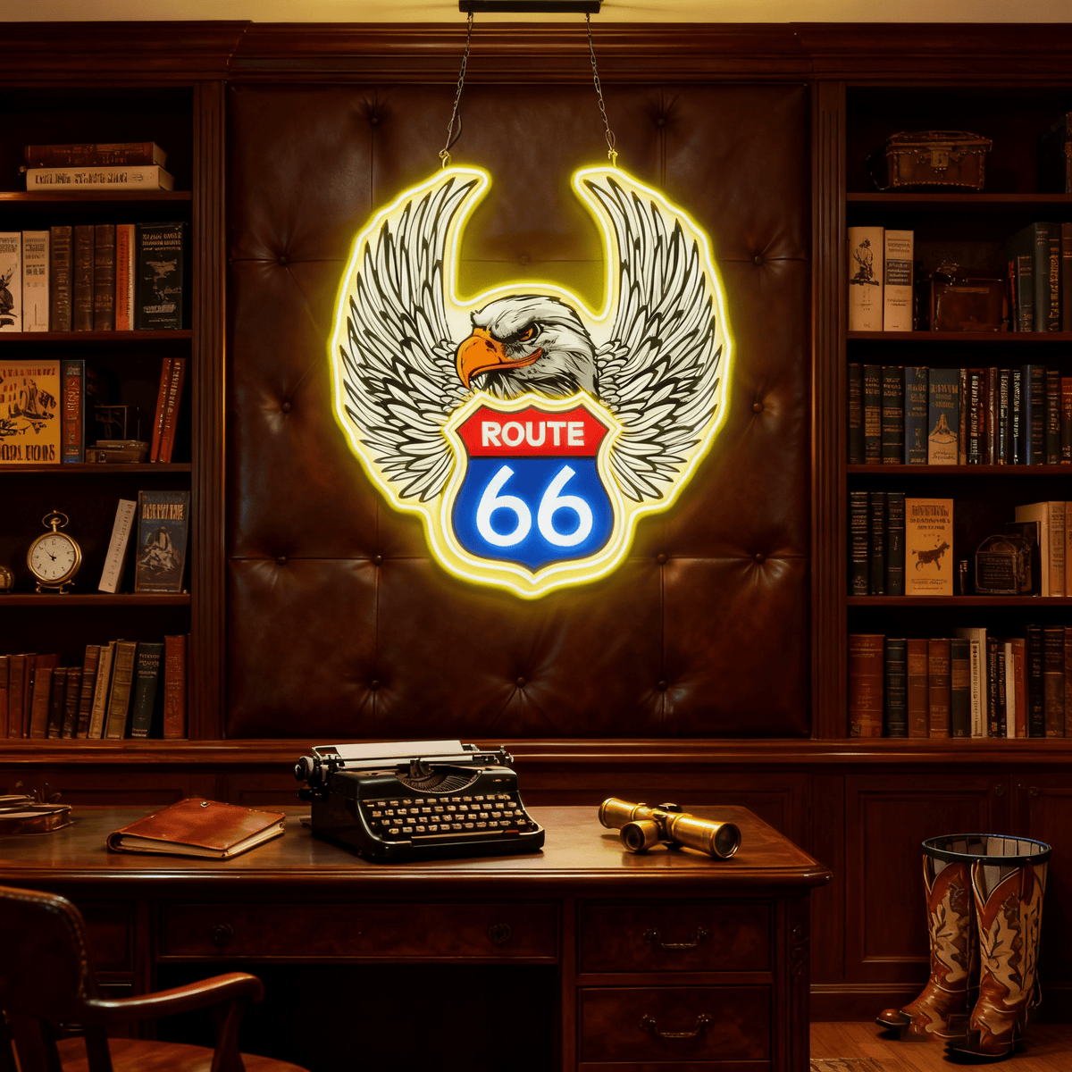 Route 66 Led Neon Sign USB American Retro Road Trip Lover Home Bar Wall Art