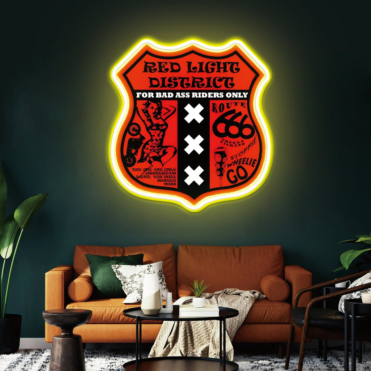 Route 66 Led Neon Sign USB American Retro Road Trip Lover Home Bar Wall Art