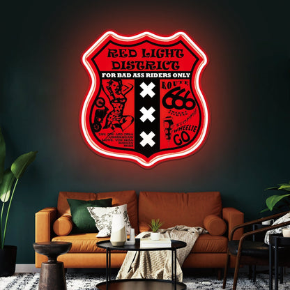 Route 66 Led Neon Sign USB American Retro Road Trip Lover Home Bar Wall Art