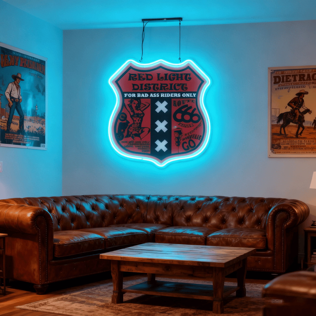 Route 66 Led Neon Sign USB American Retro Road Trip Lover Home Bar Wall Art