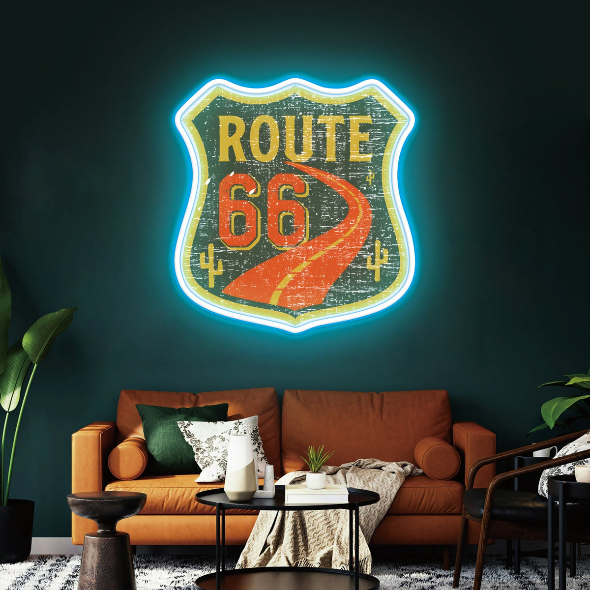 Route 66 Led Neon Sign USB American Retro Road Trip Lover Home Bar Wall Art