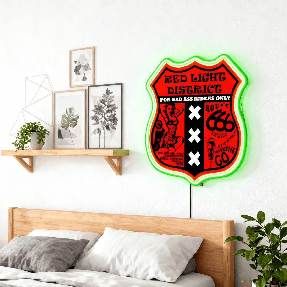 Route 66 Led Neon Sign USB American Retro Road Trip Lover Home Bar Wall Art
