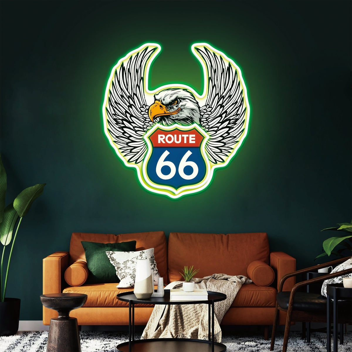Route 66 Led Neon Sign USB American Retro Road Trip Lover Home Bar Wall Art