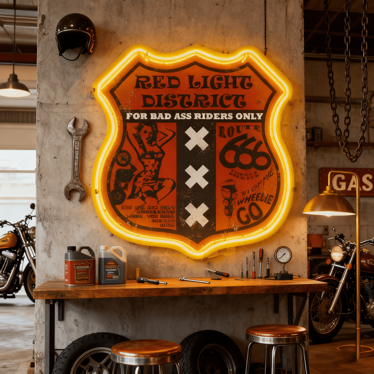 Route 66 Led Neon Sign USB American Retro Road Trip Lover Home Bar Wall Art