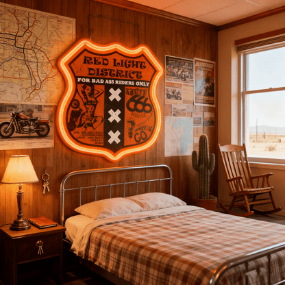 Route 66 Led Neon Sign USB American Retro Road Trip Lover Home Bar Wall Art