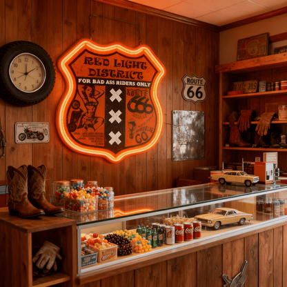 Route 66 Led Neon Sign USB American Retro Road Trip Lover Home Bar Wall Art