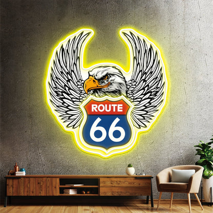 Route 66 Led Neon Sign USB American Retro Road Trip Lover Home Bar Wall Art