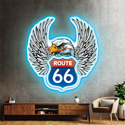 Route 66 Led Neon Sign USB American Retro Road Trip Lover Home Bar Wall Art