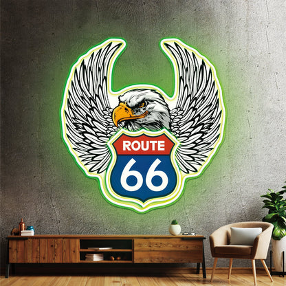 Route 66 Led Neon Sign USB American Retro Road Trip Lover Home Bar Wall Art