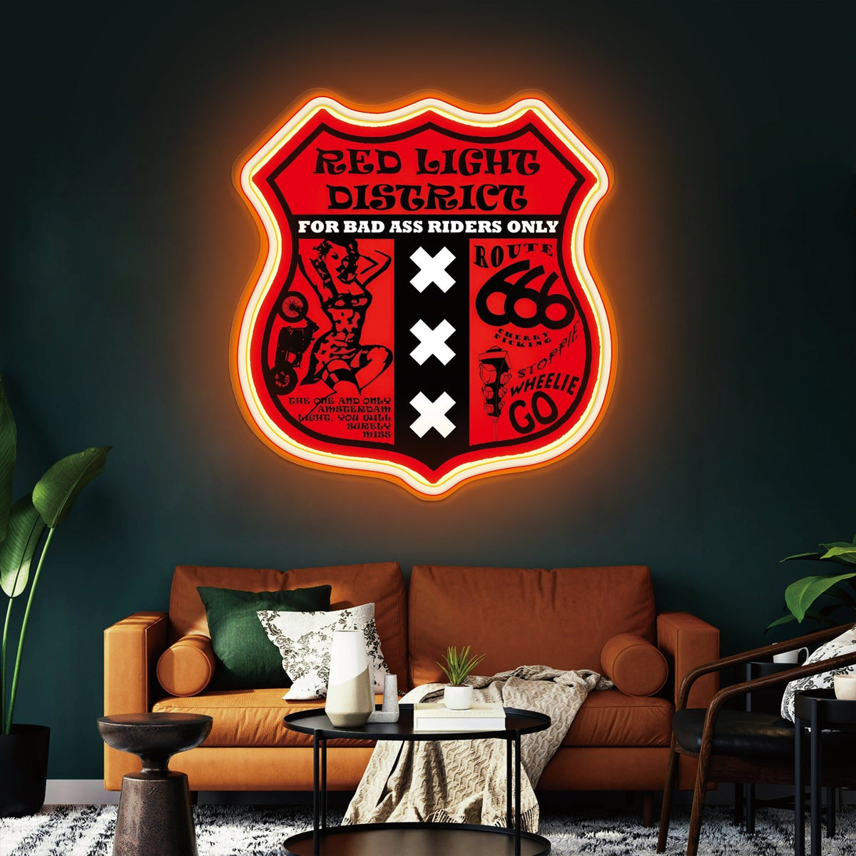 Route 66 Led Neon Sign USB American Retro Road Trip Lover Home Bar Wall Art