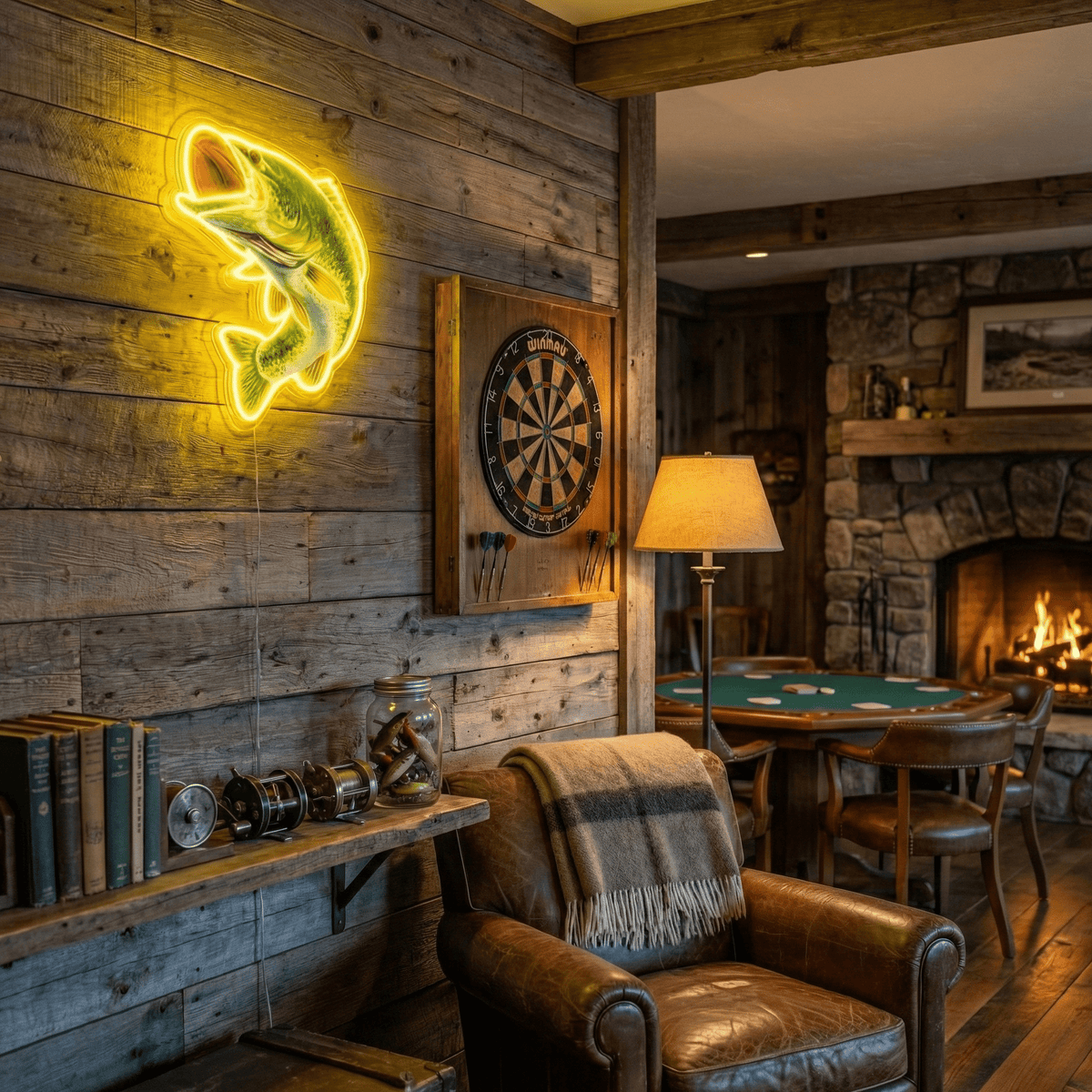 ShineNeon™ Bass & Sunset Fishing LED Neon Signs - Ultimate Angler Cabin Man Cave Wall Decor