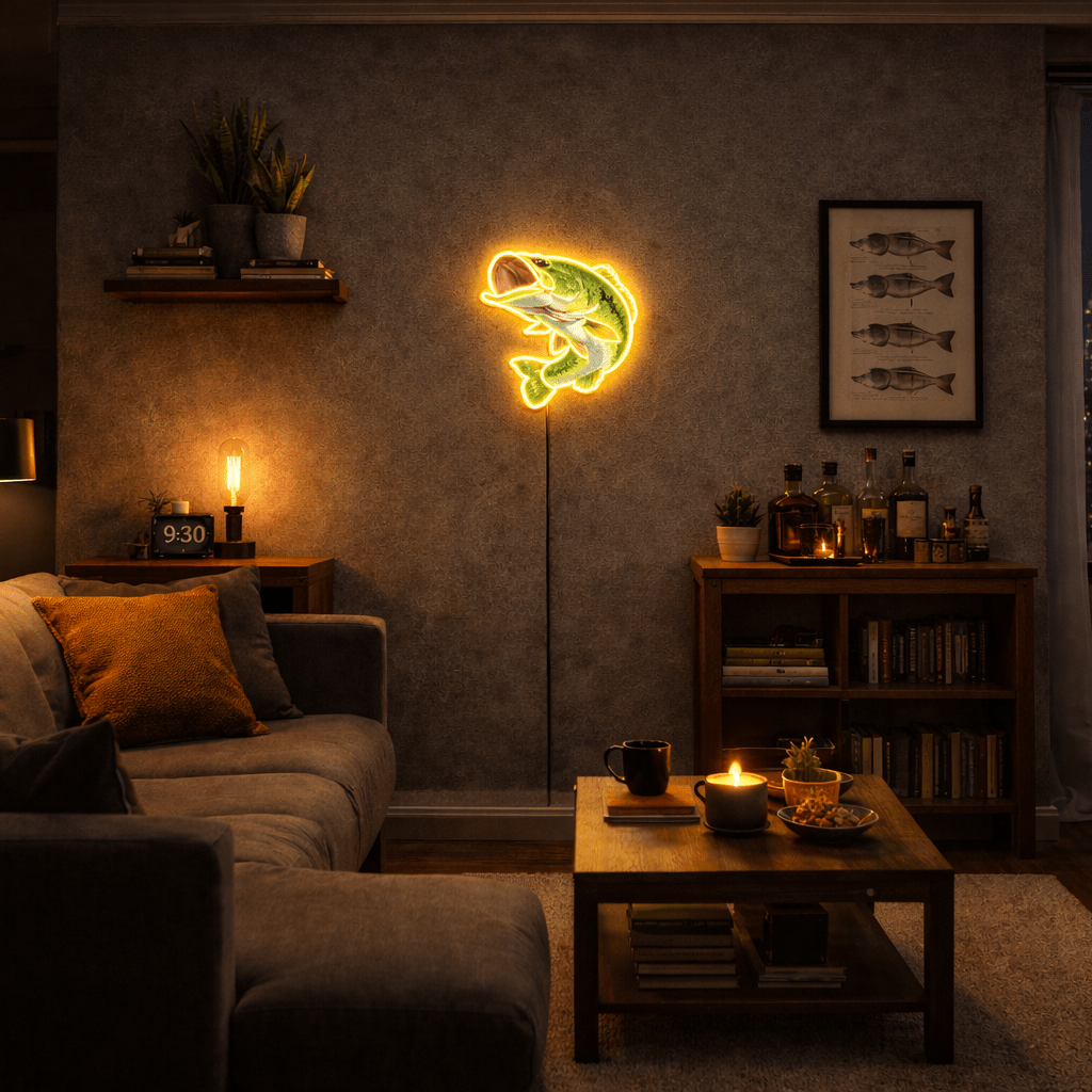 ShineNeon™ Bass & Sunset Fishing LED Neon Signs - Ultimate Angler Cabin Man Cave Wall Decor