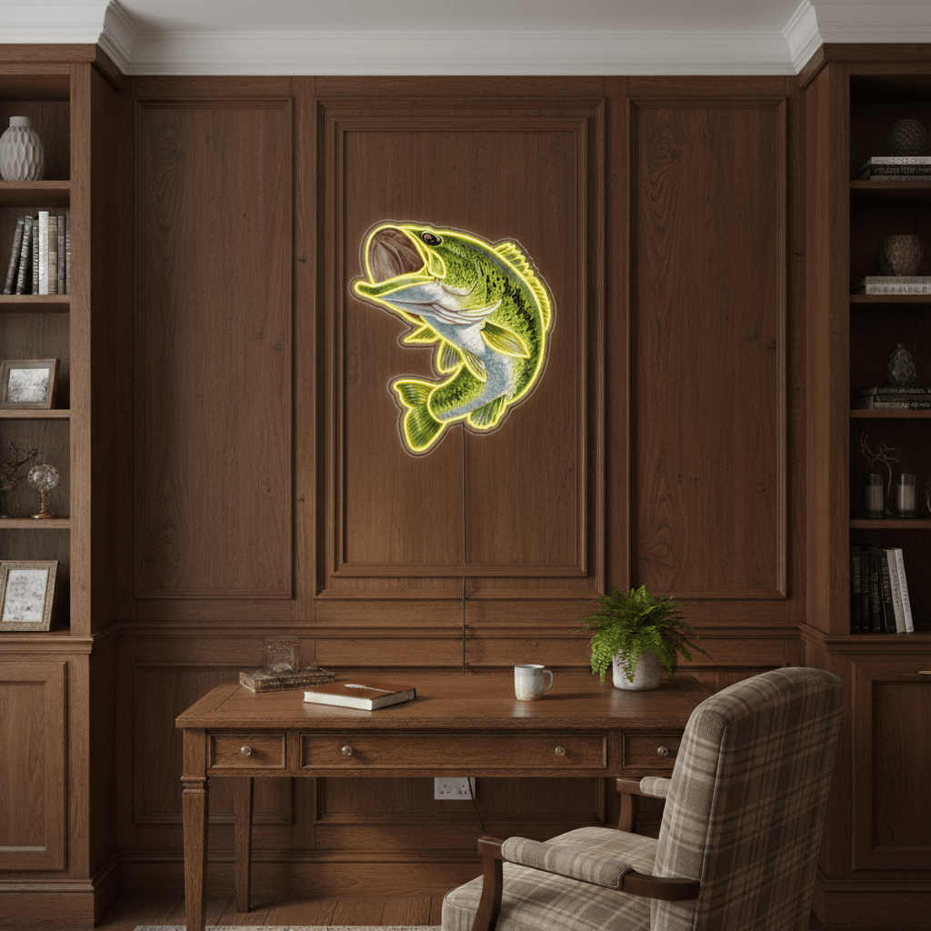 ShineNeon™ Bass & Sunset Fishing LED Neon Signs - Ultimate Angler Cabin Man Cave Wall Decor