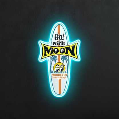 ShineNeon™ Mooneyes Surfboard LED Neon Sign - Retro Surf Wall Art Decor (USB Powered)