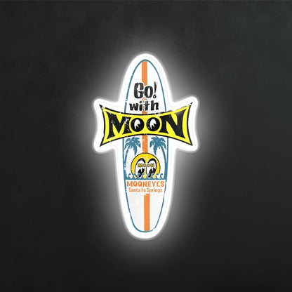 ShineNeon™ Mooneyes Surfboard LED Neon Sign - Retro Surf Wall Art Decor (USB Powered)
