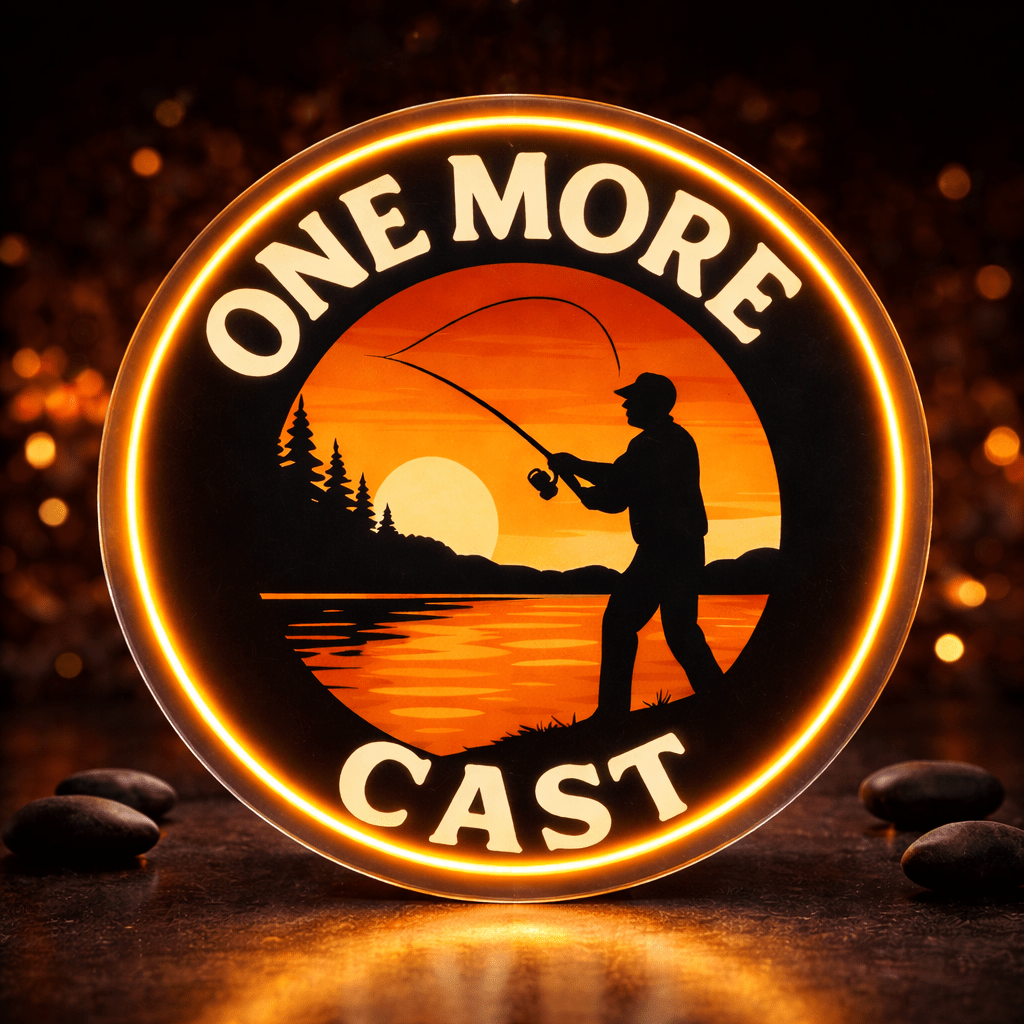 ShineNeon™ One More Cast Fishing LED Neon Sign - Sunset Lake House Wall Decor for Mancave