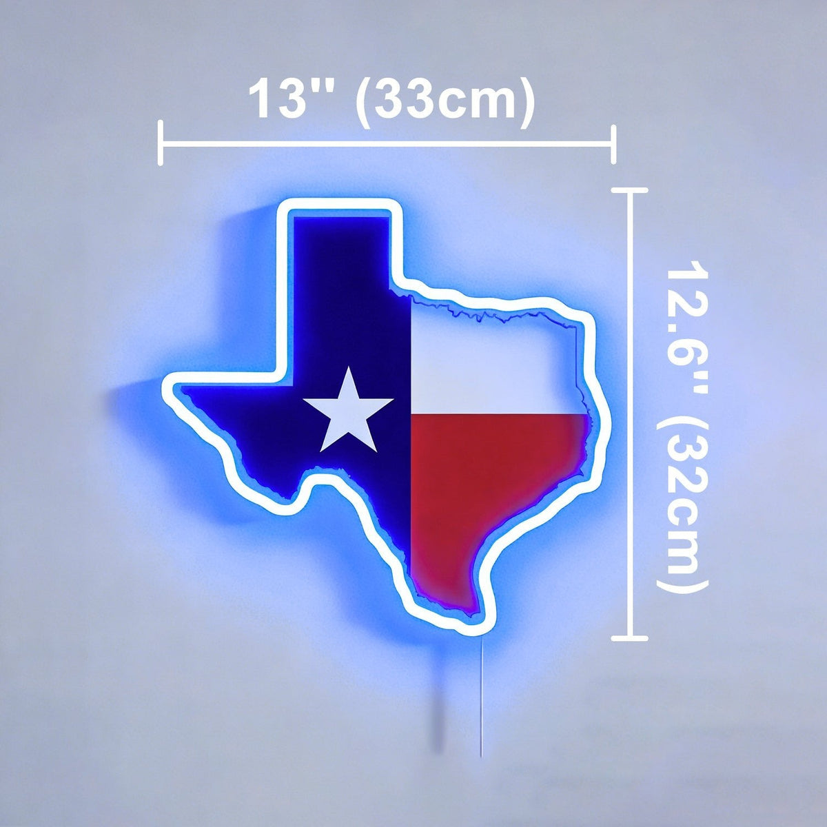 ShineNeon™ Texas Lone Star Flag LED Sign - Patriotic Blue Glow Wall Decor
