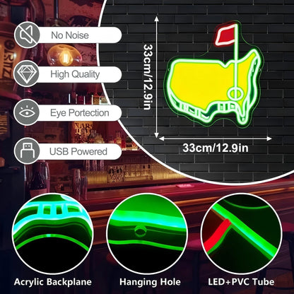 Golf USB LED Neon Sign for Man Cave & Bar Wall Decor Gift