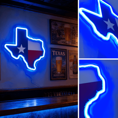 Texas LED USB Neon Signs Iconic Texas Wall Decor for Garages Man Cave