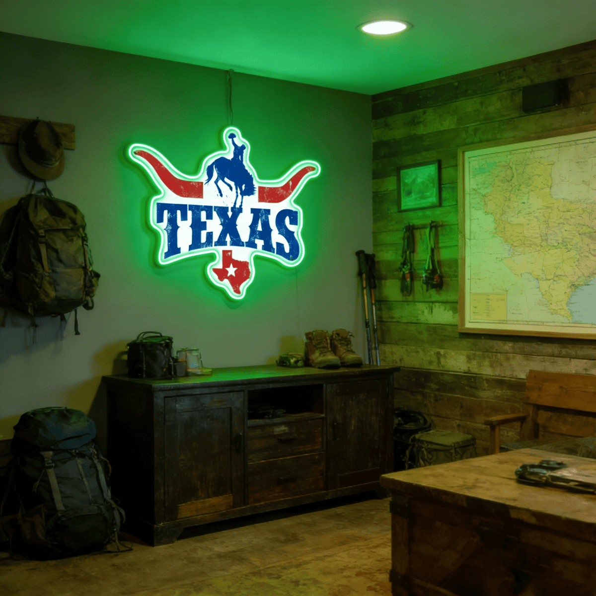 Texas LED USB Neon Signs Iconic Texas Wall Decor for Garages Man Cave