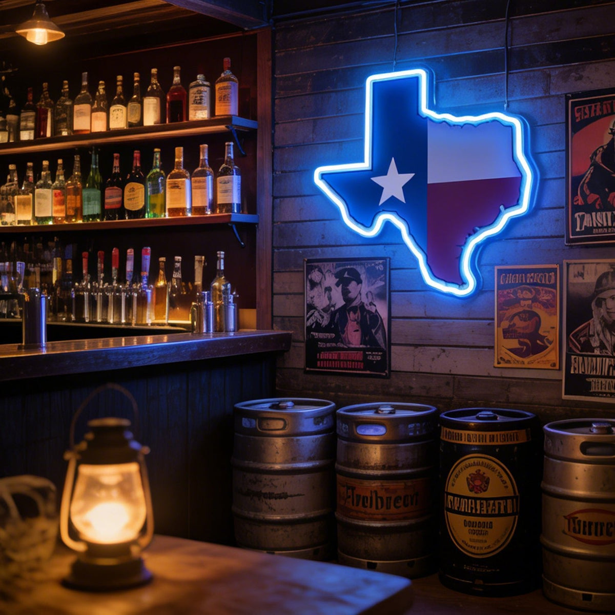 Texas LED USB Neon Signs Iconic Texas Wall Decor for Garages Man Cave