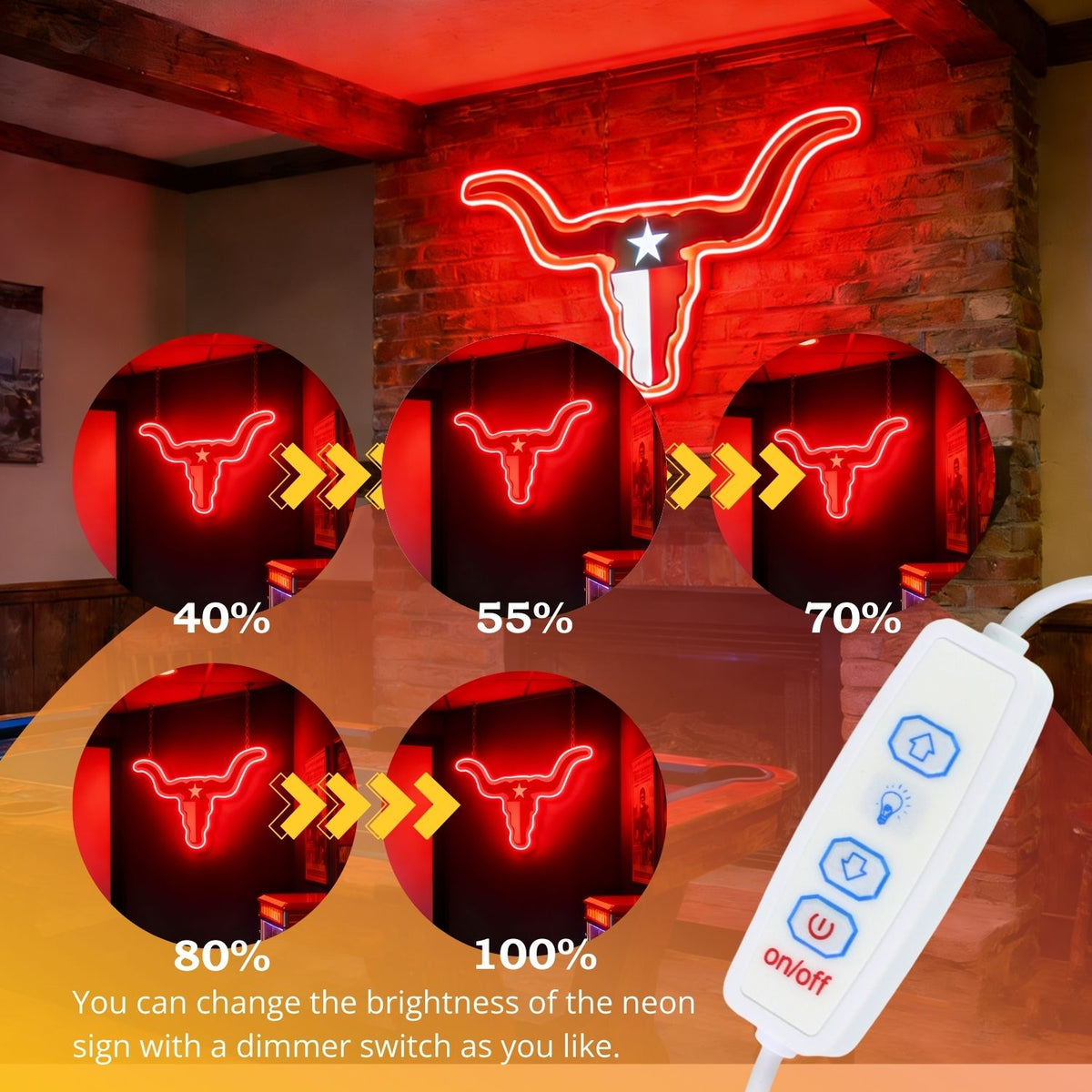 Texas LED USB Neon Signs Iconic Texas Wall Decor for Garages Man Cave