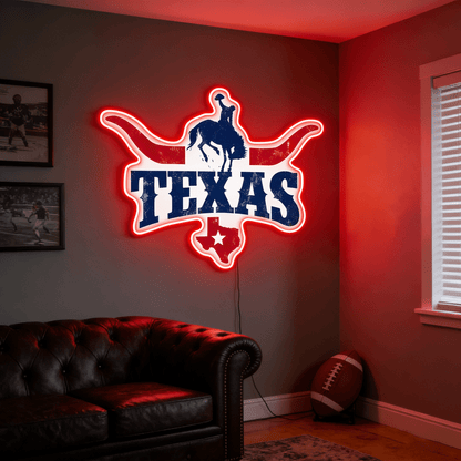Texas LED USB Neon Signs Iconic Texas Wall Decor for Garages Man Cave