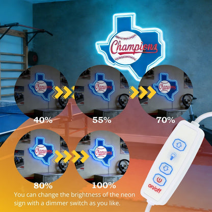 Texas LED USB Neon Signs Iconic Texas Wall Decor for Garages Man Cave